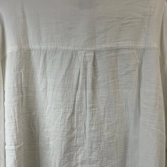 GAP White XXL Long-Sleeve Button-Up Shirt With Front Pockets For Women - Picture 7 of 12